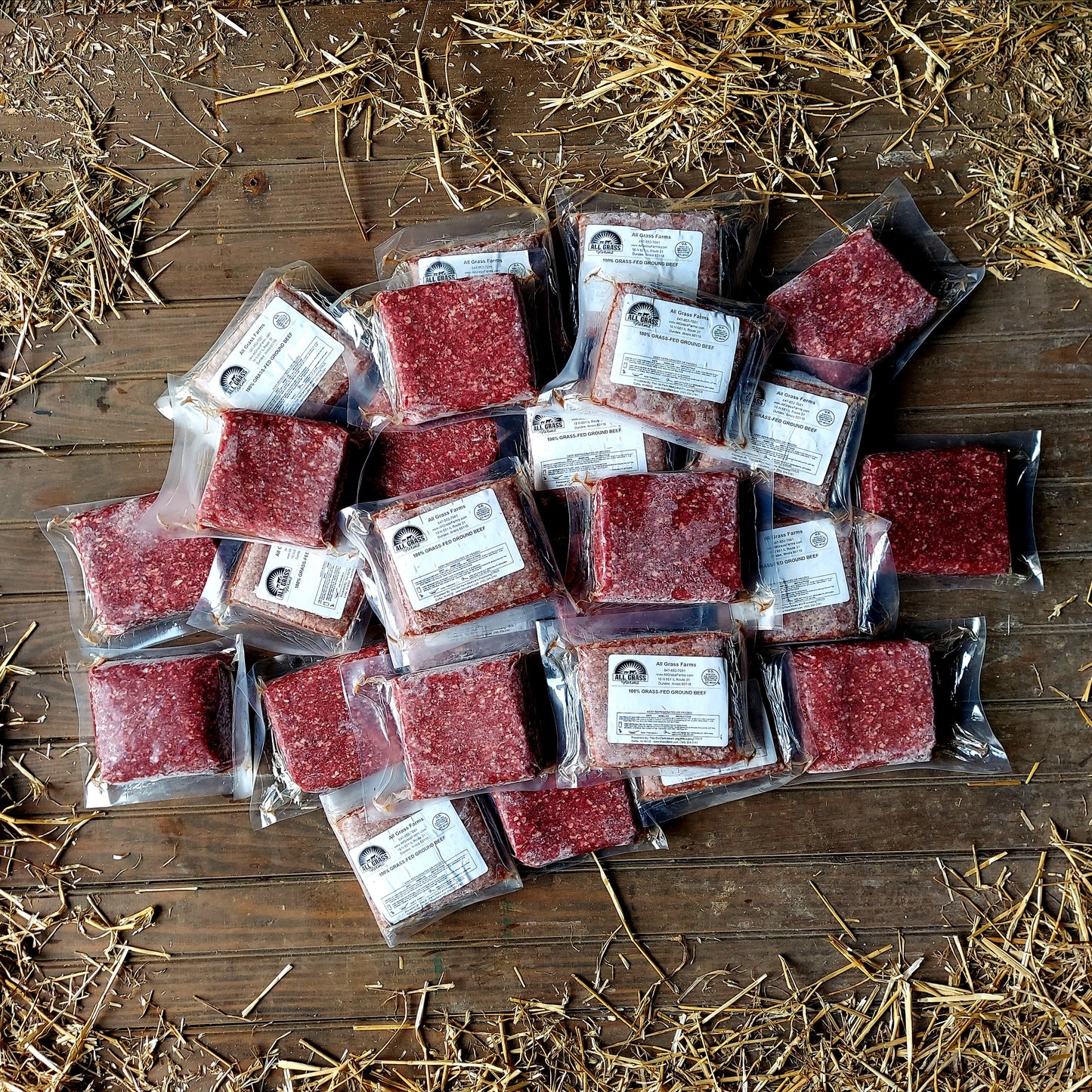 25 pounds of grassfed and grass finished dry aged ground beef