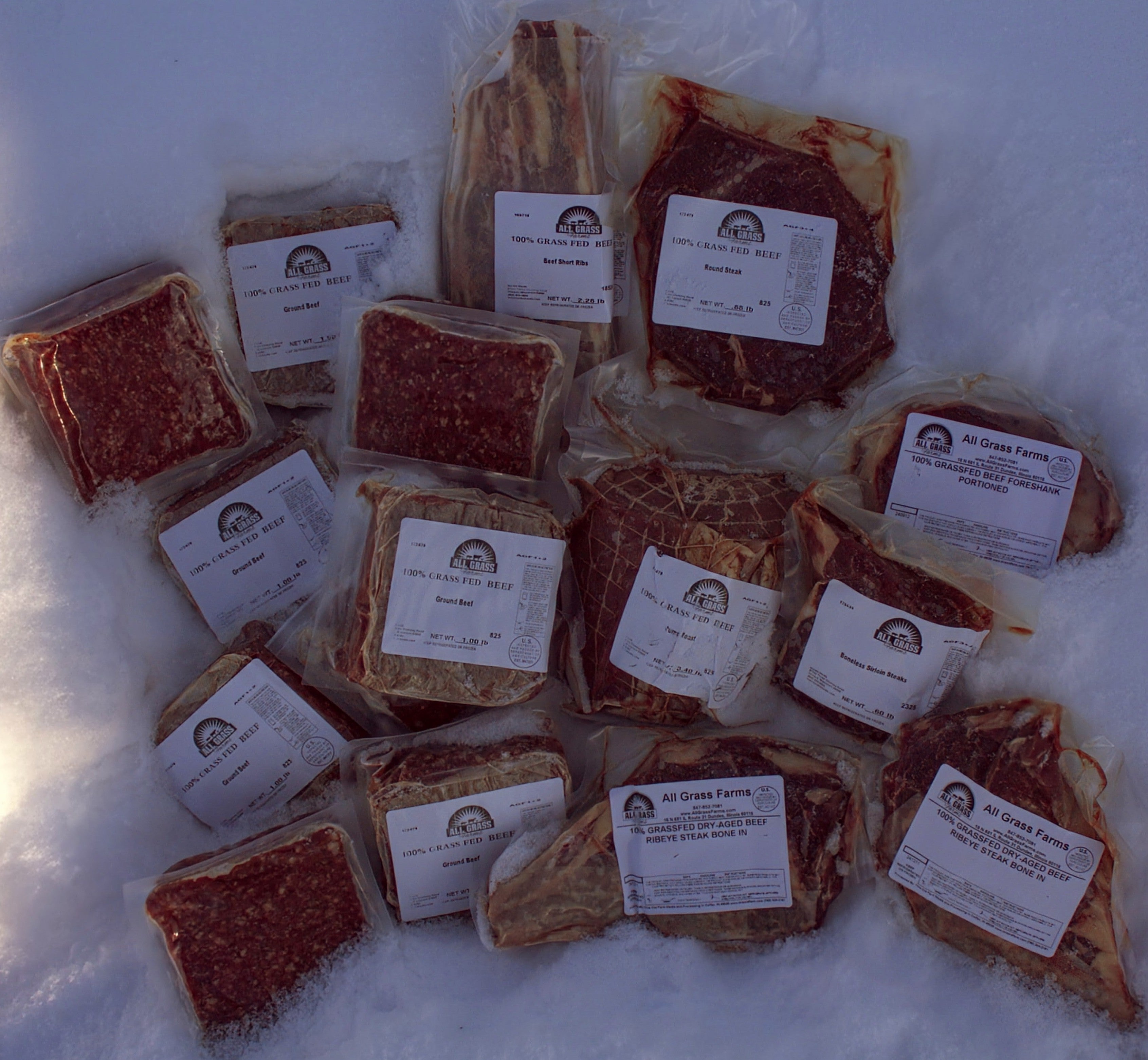 Beef Sample 25 lb Grass Fed Beef Sampler Pack β All Grass Farms