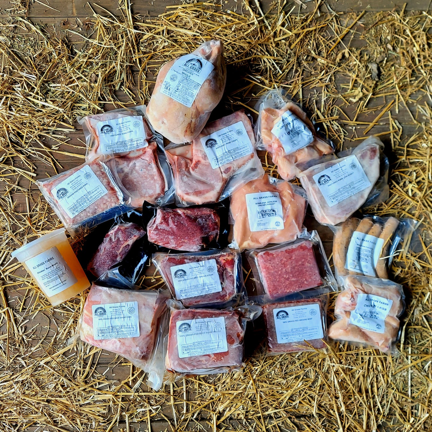 grassfed and grass finished dry aged beef pasture raised pork no corn and no soy chicken sampler